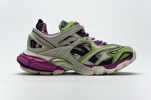 568615 W2GN3 9199 Blenciaga Track 2 Sneaker White Green Pink - Image 10