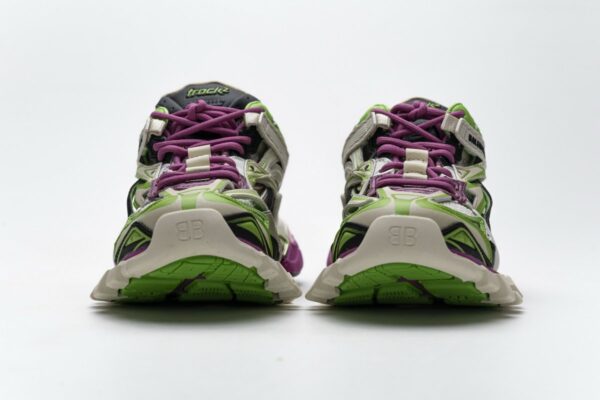 568615 W2GN3 9199 Blenciaga Track 2 Sneaker White Green Pink - Image 5